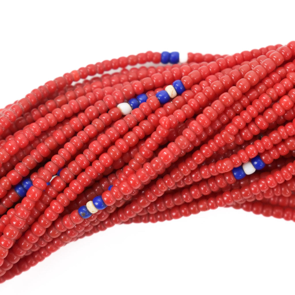 Red Baule Tamba Seed Bead Necklace