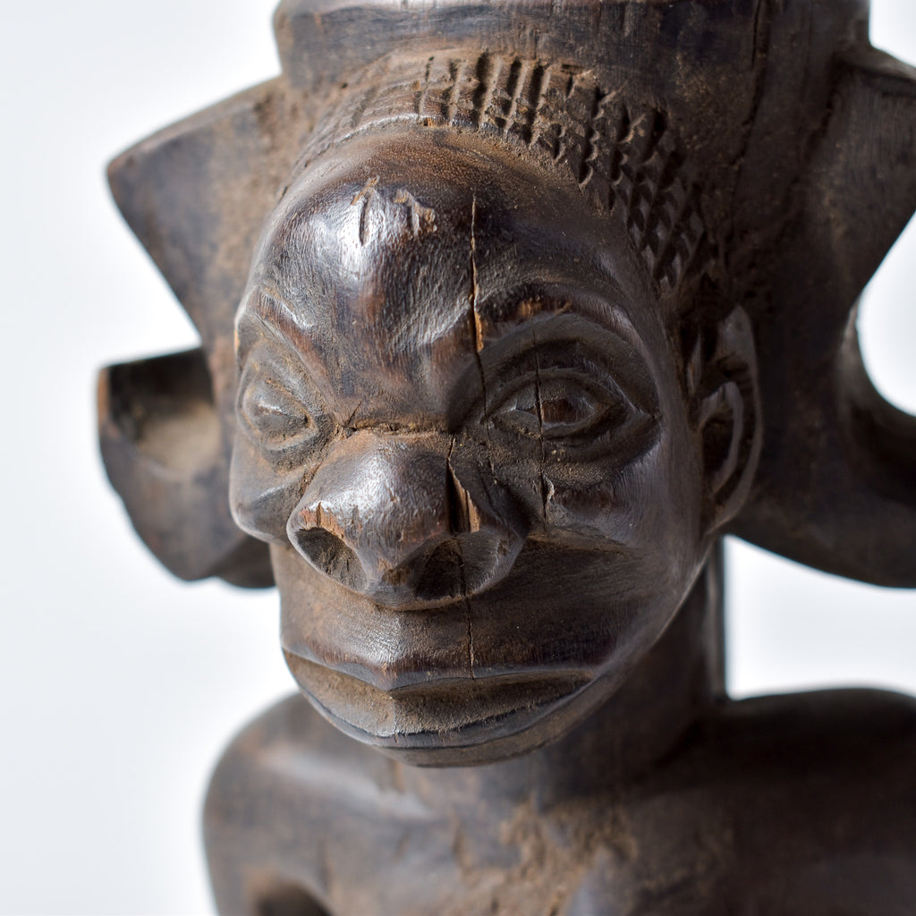 Chokwe Figure with Bowl with Lid Congo