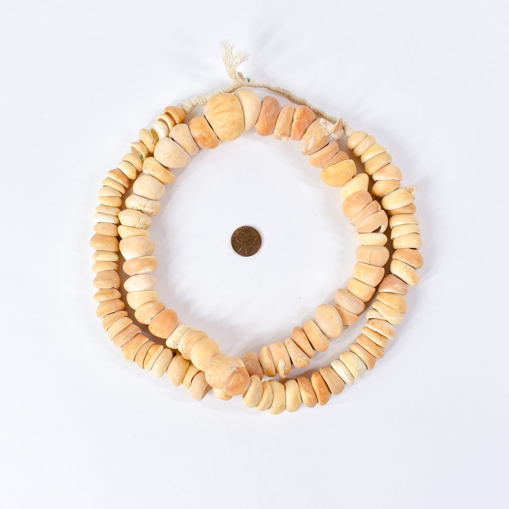 Conus Shell Beads Mauritanian Graduated 40 Inch