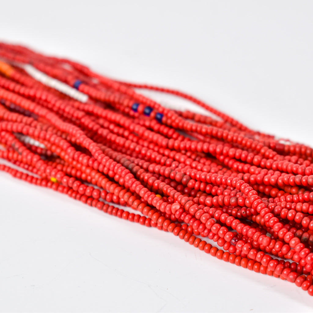 19 Strands Old Seed Red Mixed Trade Beads