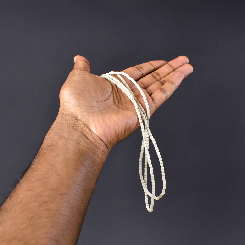 2 Strands Tile White Trade Beads