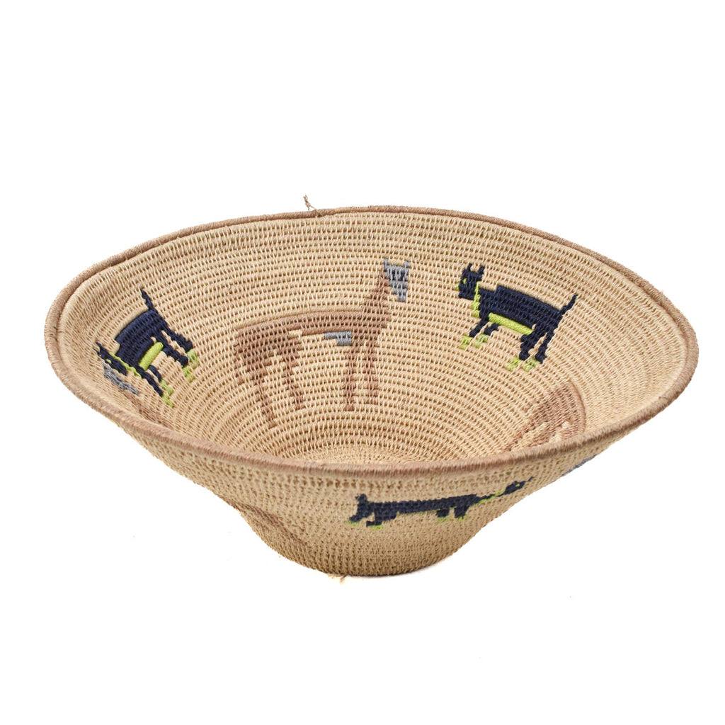 Beige Animal Sisal Handwoven Basket