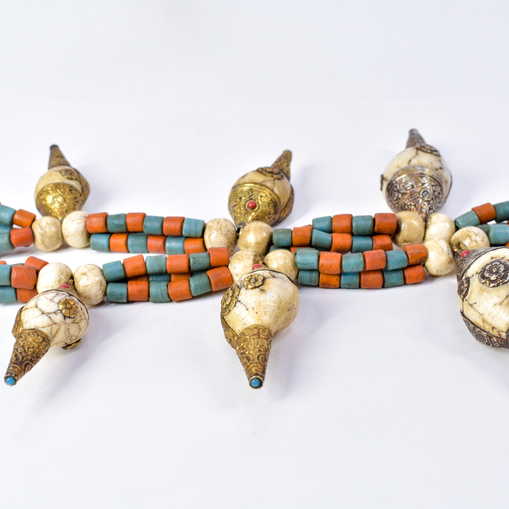 Tibetan Conch Shell Beaded Necklace