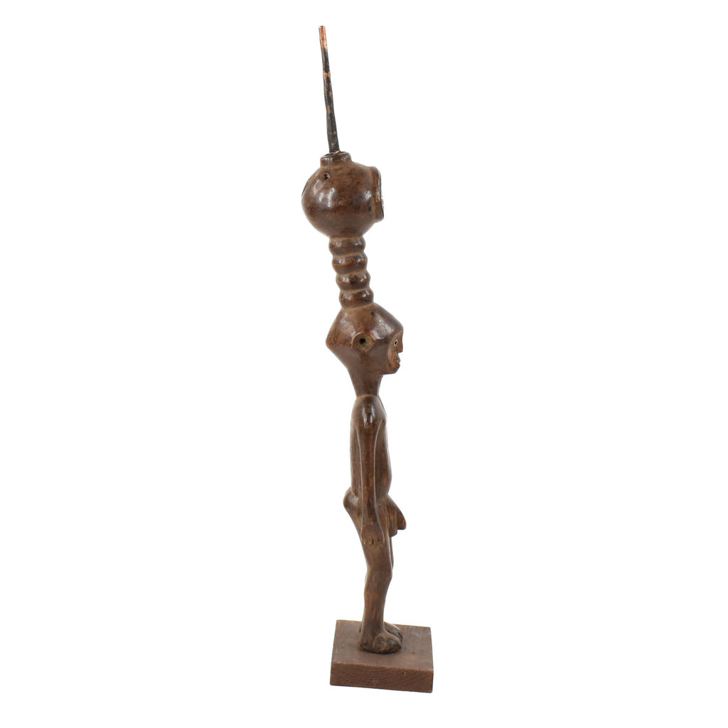 Dinka Male Figural Pipe On Custom Base Congo