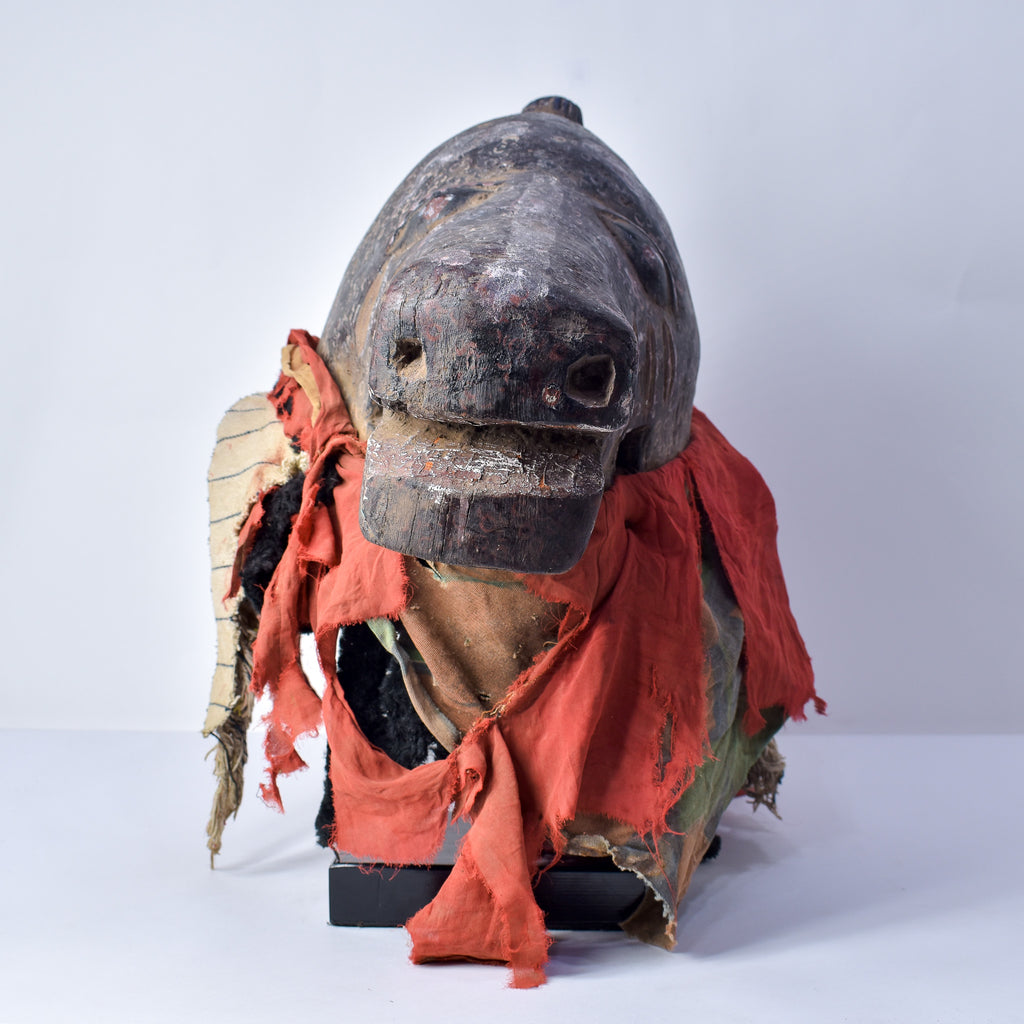 Yoruba Egungan Mask with Fabric Nigeria