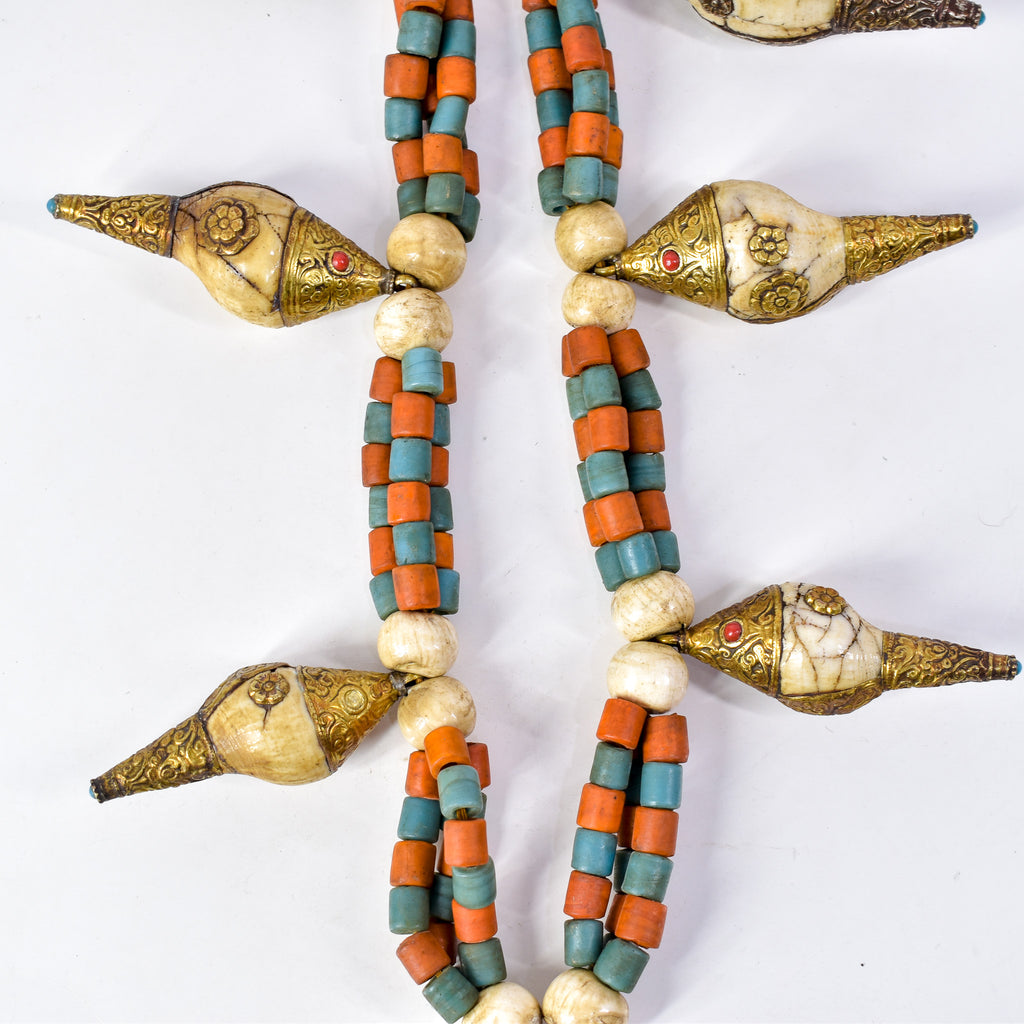 Tibetan Conch Shell Beaded Necklace
