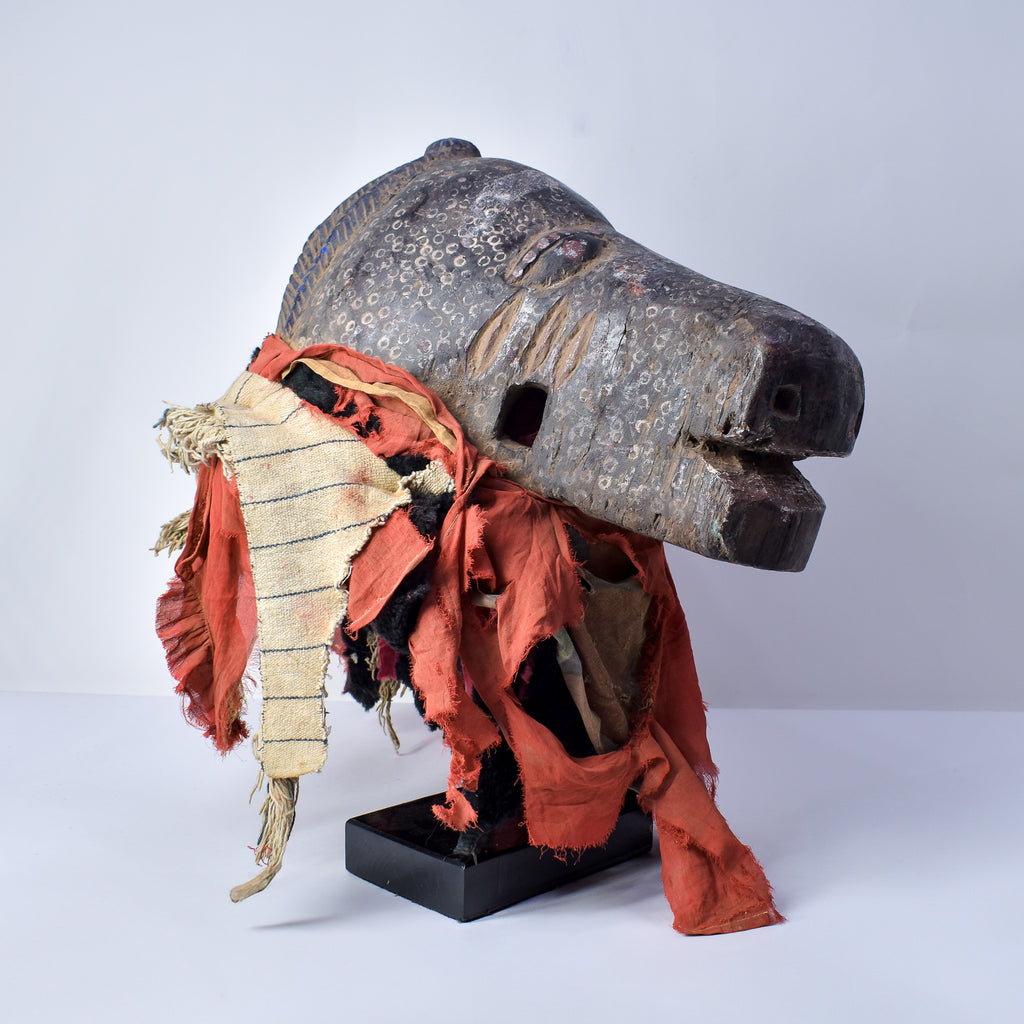 Yoruba Egungan Mask with Fabric Nigeria