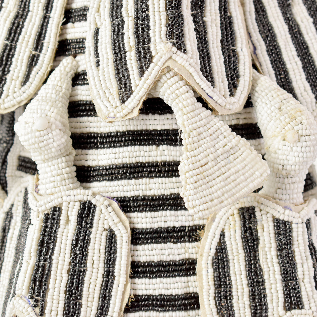 Yoruba White and Black Beaded Crown Nigeria