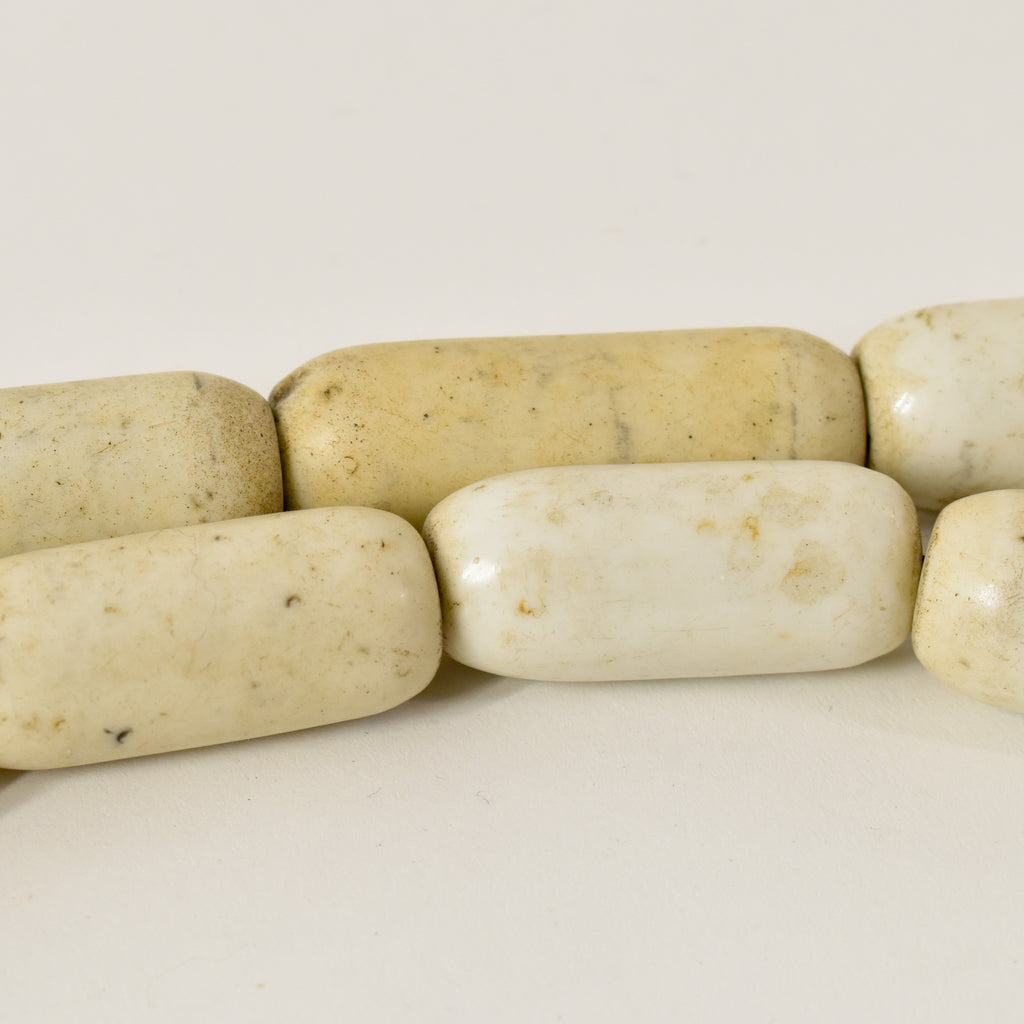 11 White Faux Chevron Trade Beads