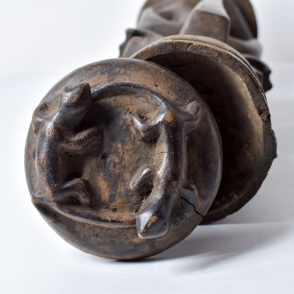 Chokwe Figure with Bowl with Lid Congo