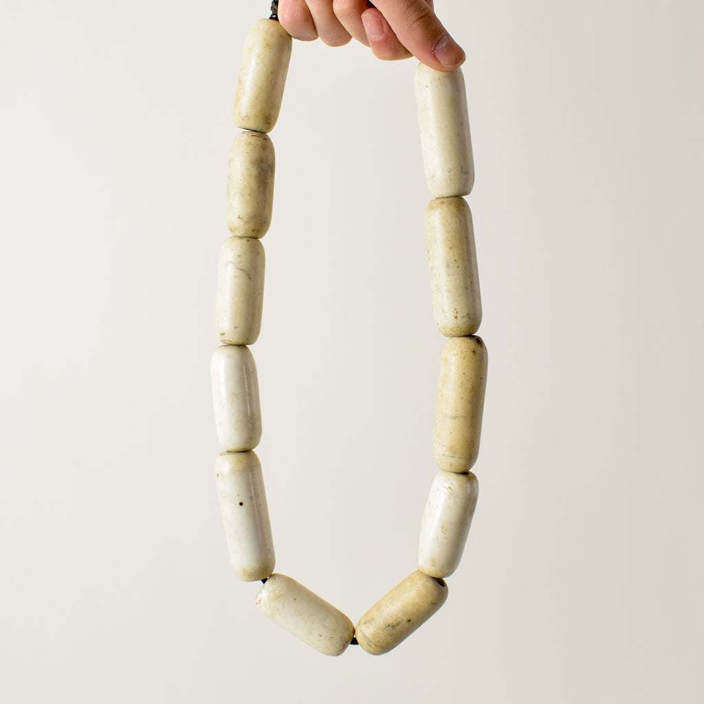 11 White Faux Chevron Trade Beads