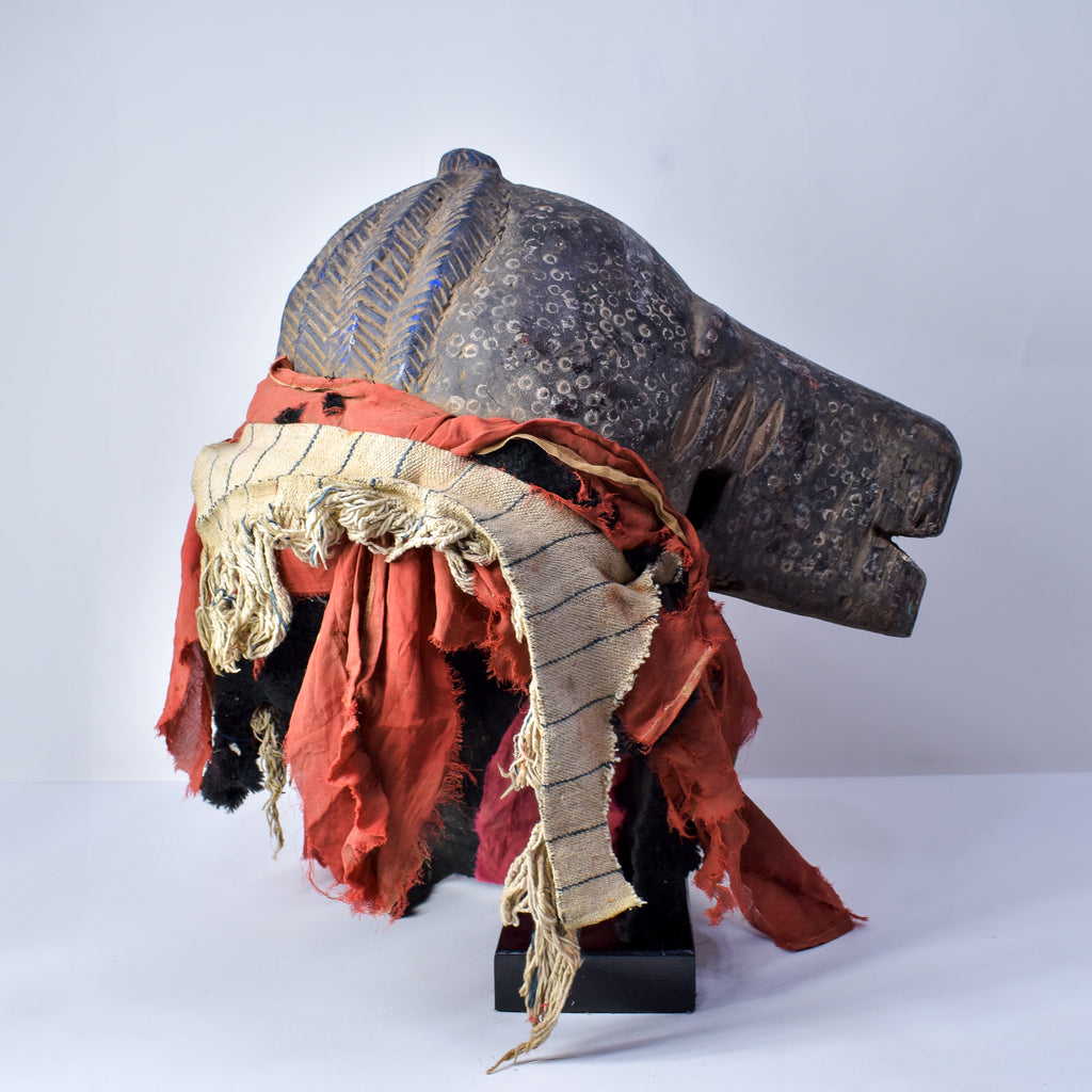 Yoruba Egungan Mask with Fabric Nigeria