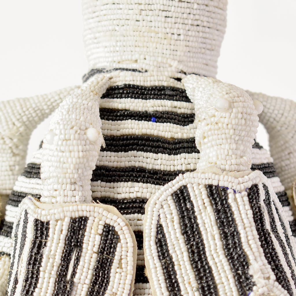 Yoruba White and Black Beaded Crown Nigeria
