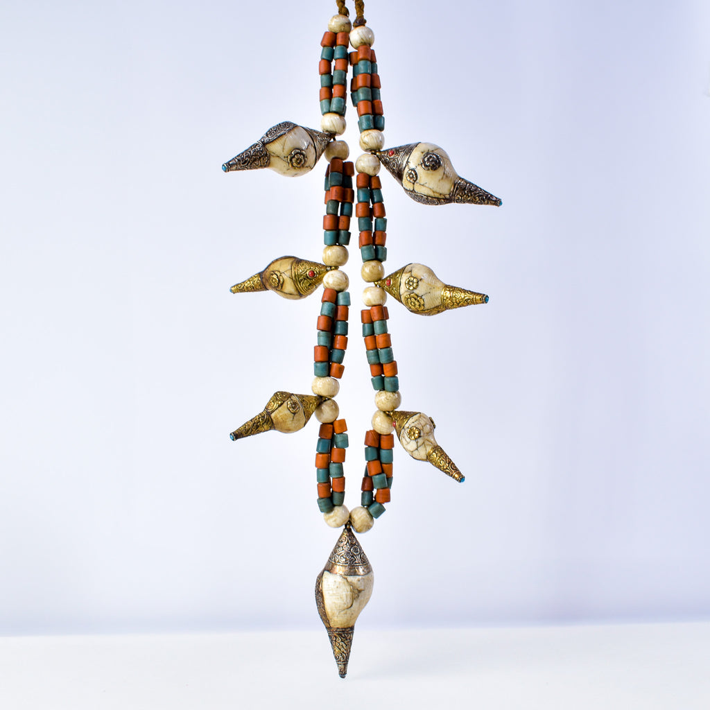 Tibetan Conch Shell Beaded Necklace
