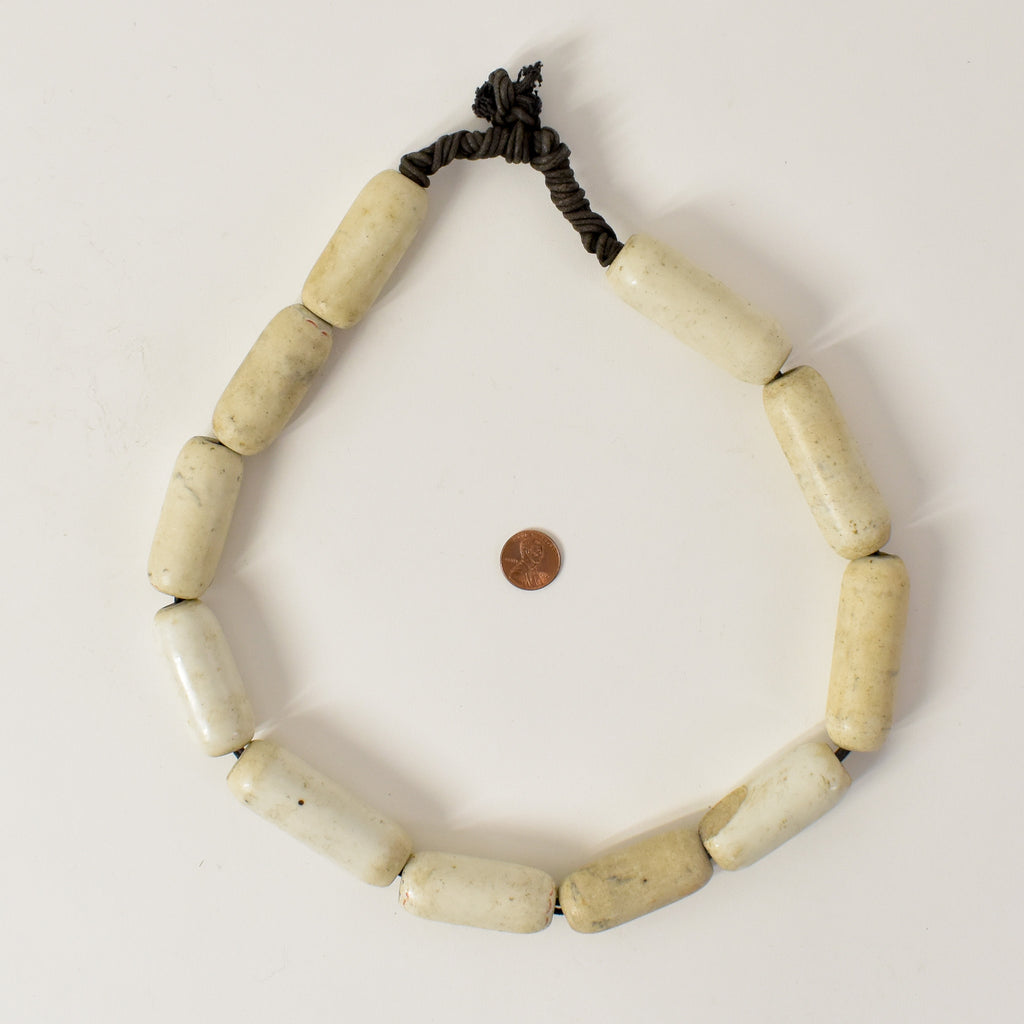 11 White Faux Chevron Trade Beads