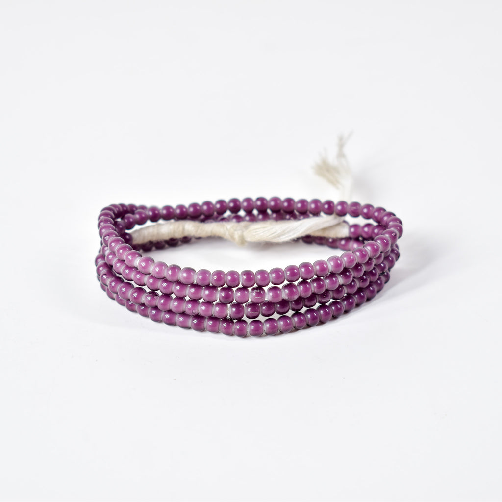 New White Heart 3mm Venetian Purple Trade Beads