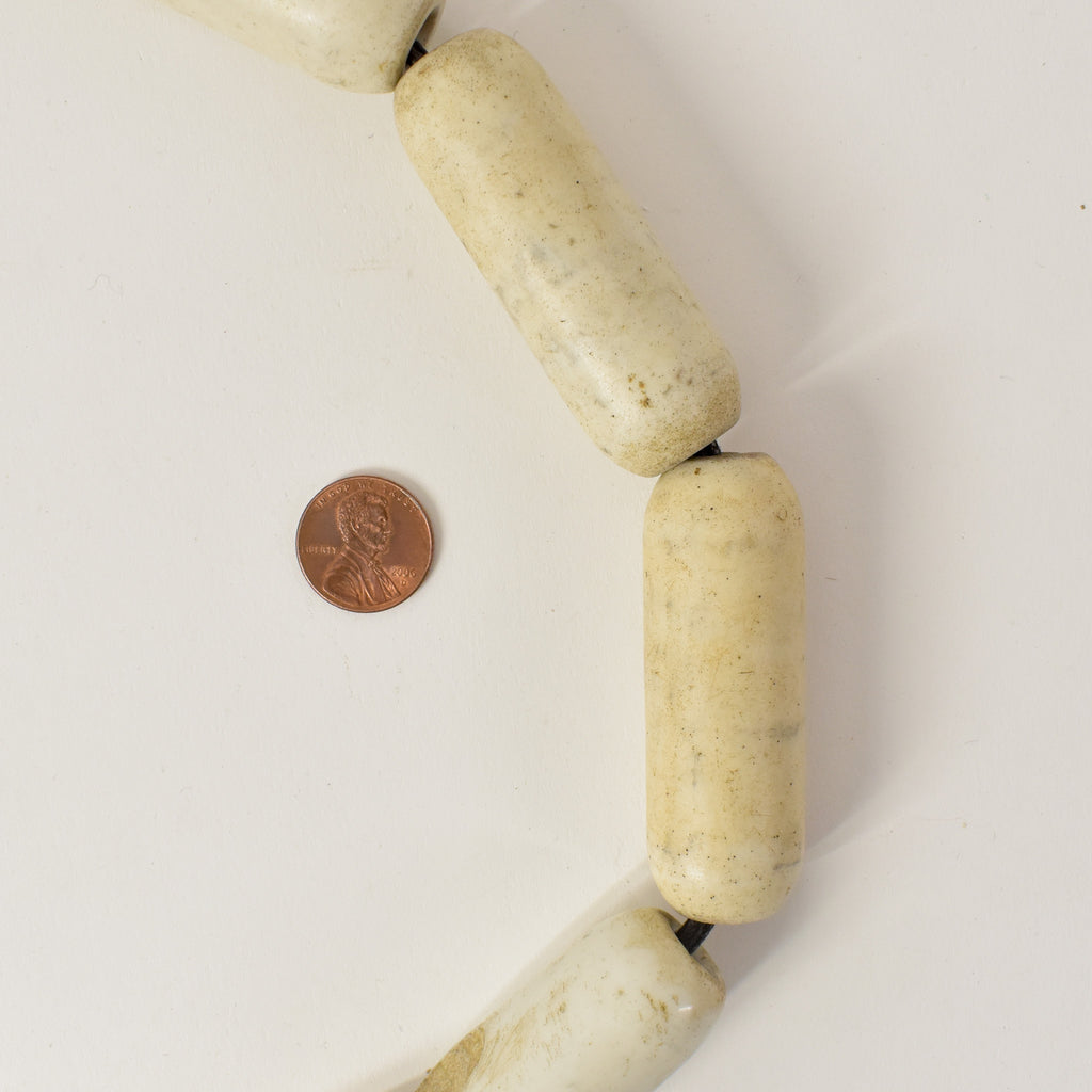 11 White Faux Chevron Trade Beads