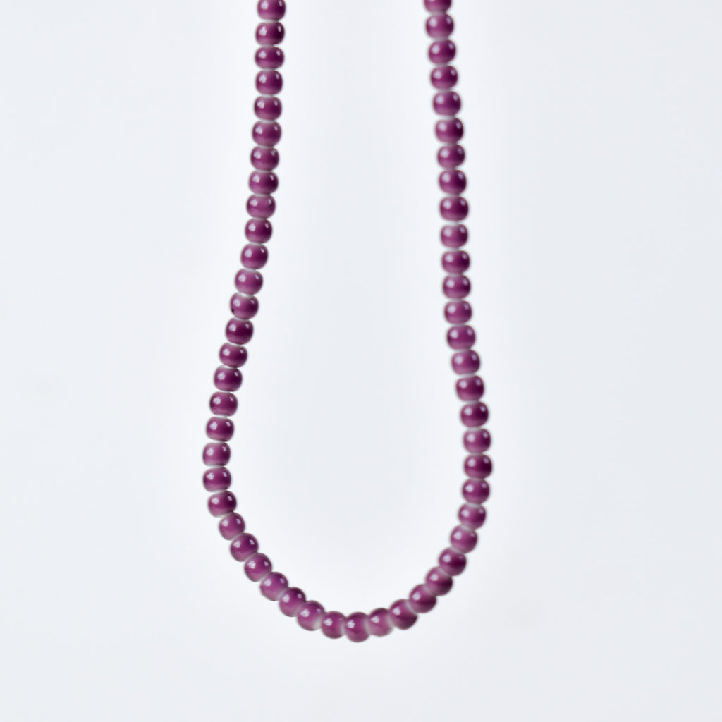 New White Heart 3mm Venetian Purple Trade Beads