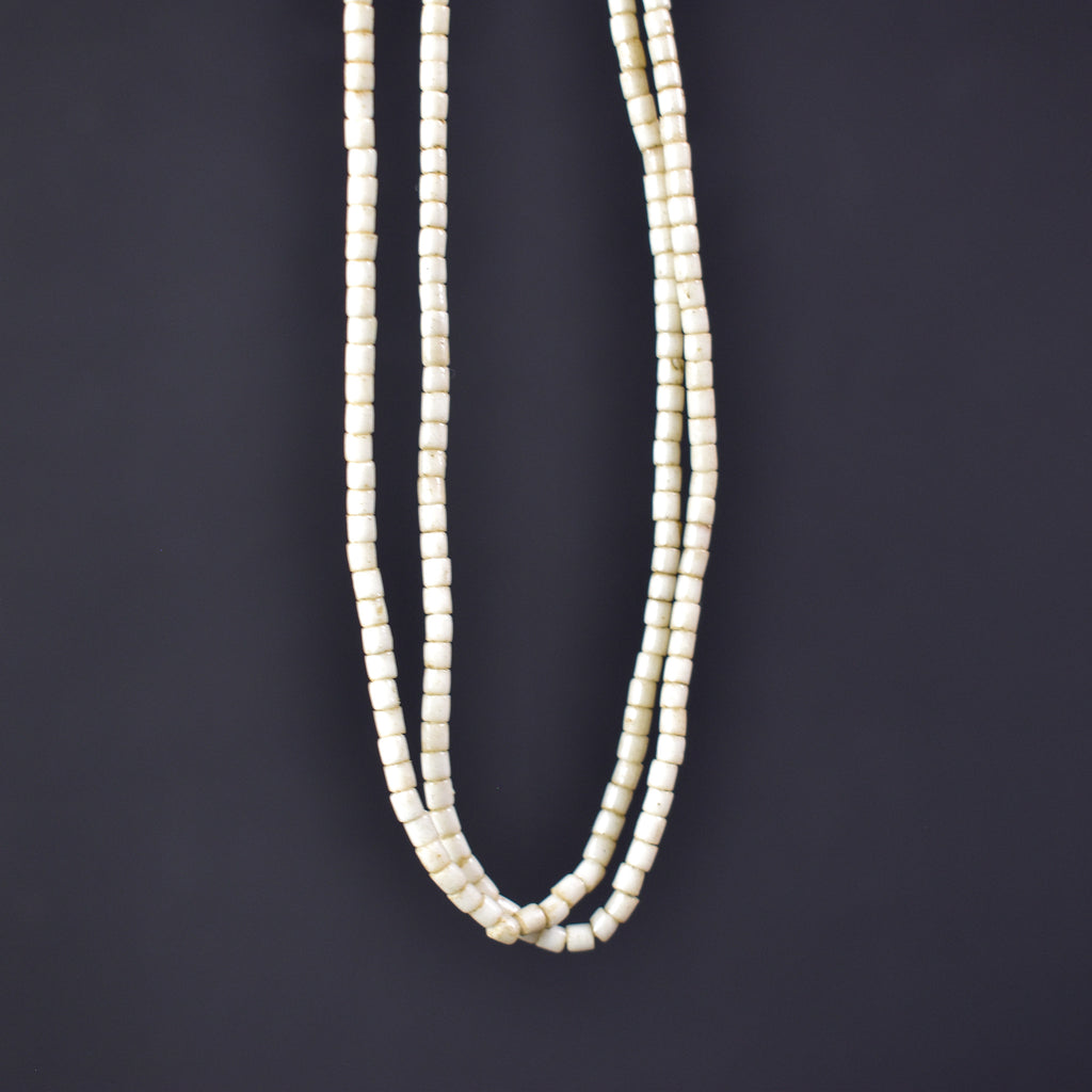 2 Strands Tile White Trade Beads