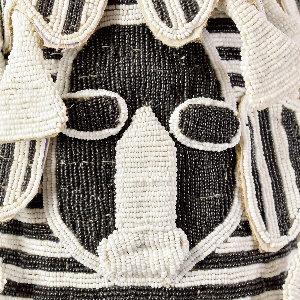 Yoruba White and Black Beaded Crown Nigeria