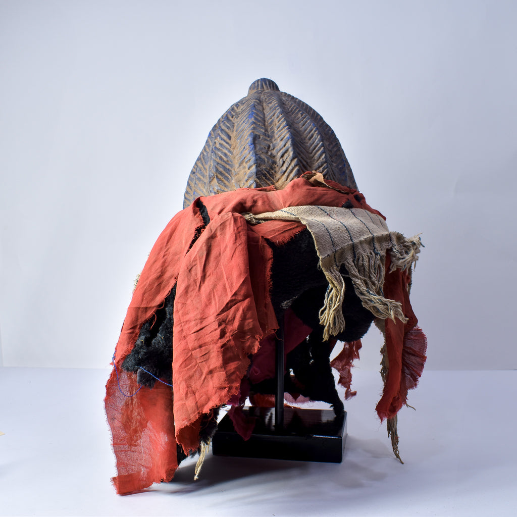 Yoruba Egungan Mask with Fabric Nigeria