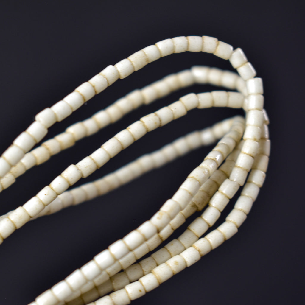 2 Strands Tile White Trade Beads