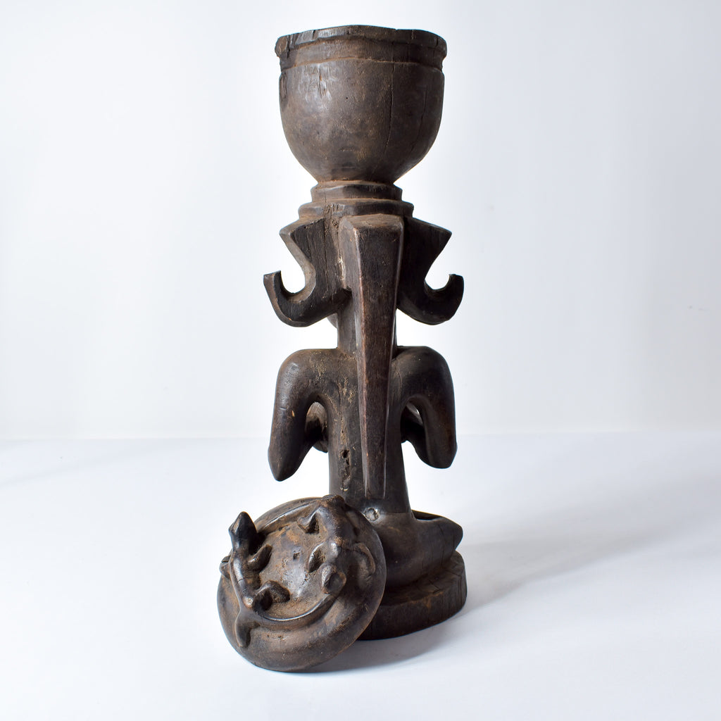 Chokwe Figure with Bowl with Lid Congo