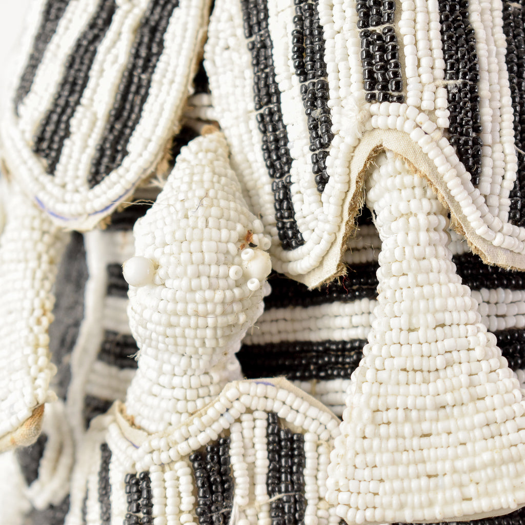 Yoruba White and Black Beaded Crown Nigeria