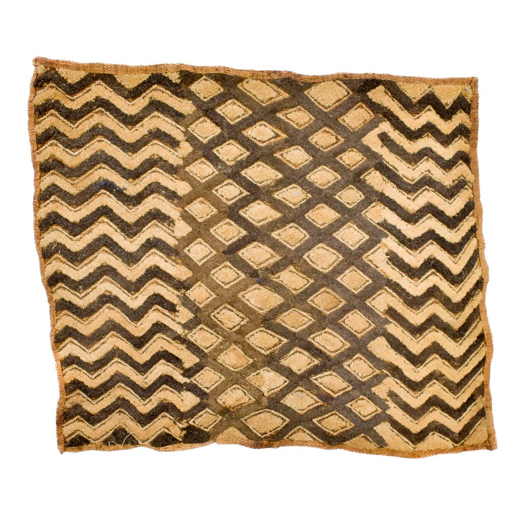 Kuba Square Raffia Textile Congo 24x20 Inch