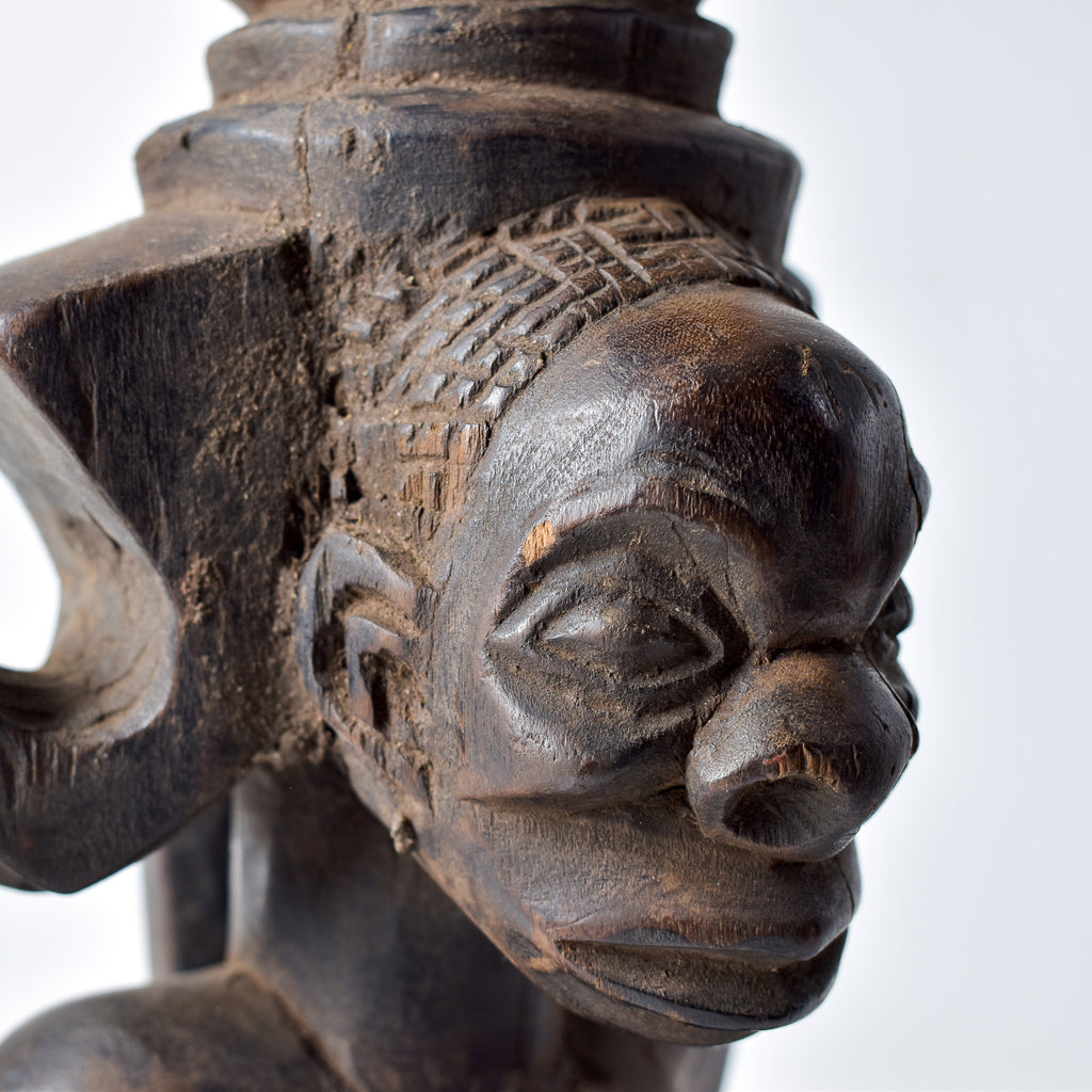Chokwe Figure with Bowl with Lid Congo