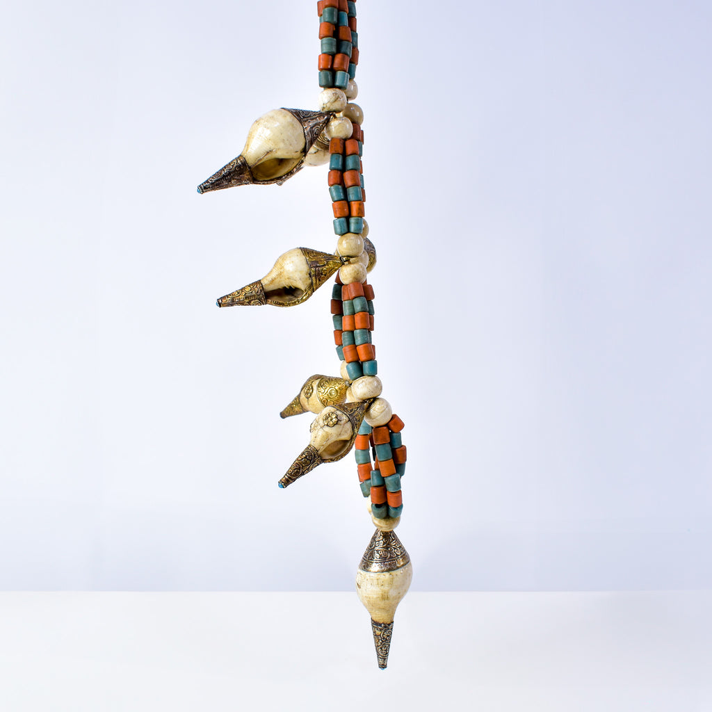 Tibetan Conch Shell Beaded Necklace