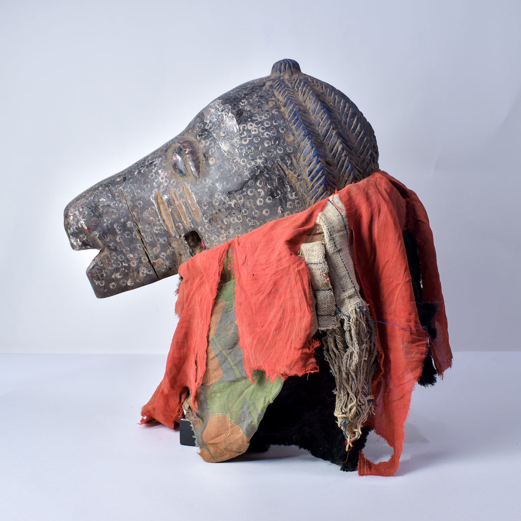 Yoruba Egungan Mask with Fabric Nigeria