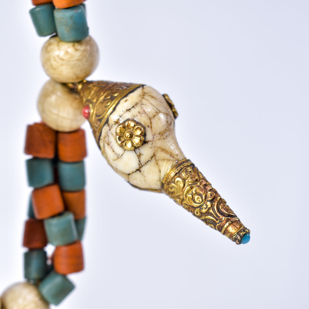 Tibetan Conch Shell Beaded Necklace