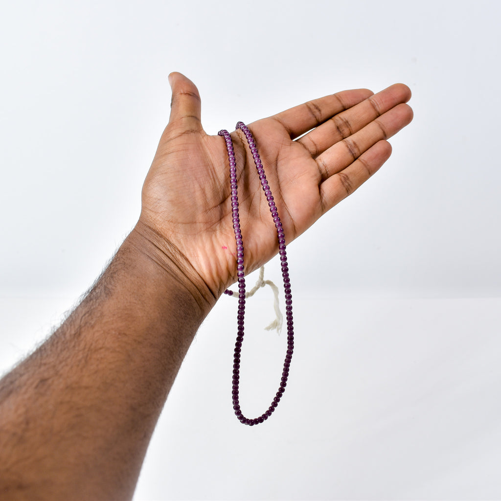 New White Heart 3mm Venetian Purple Trade Beads