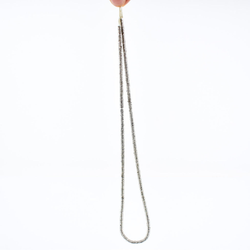 Silver Metal Heishi Beads Ethiopia