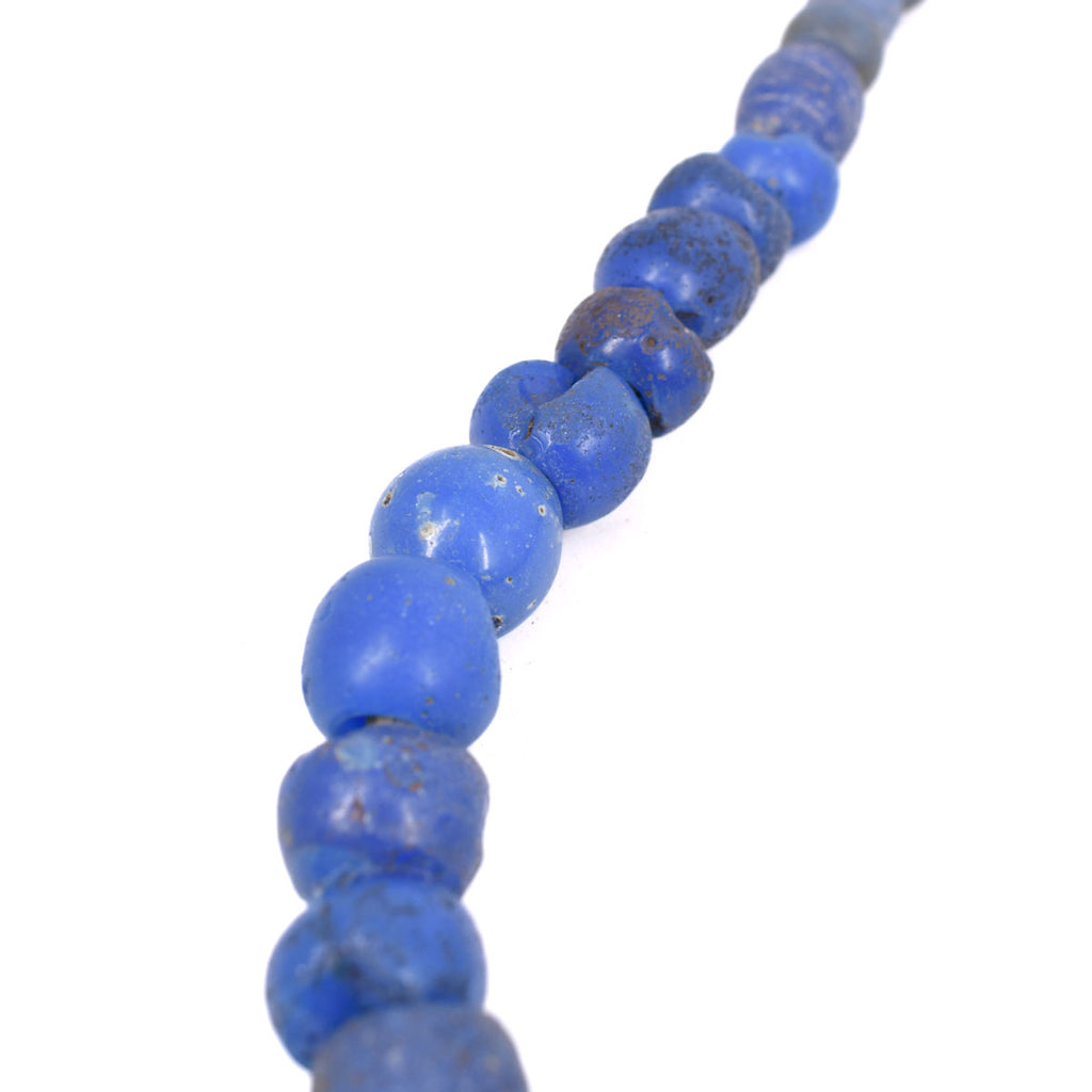 Blue Round Bohemian Trade Beads 30 Inch