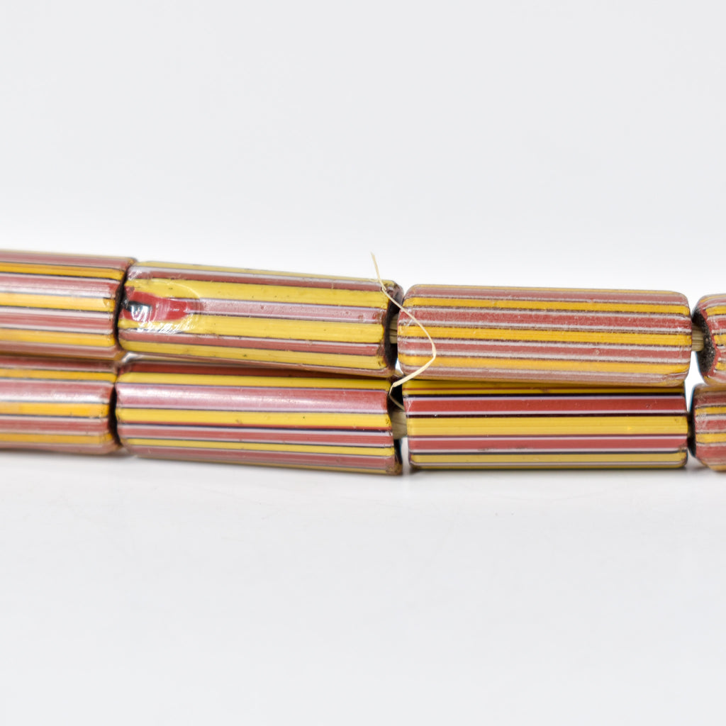 Striped Greenhearts Venetian Trade Beads