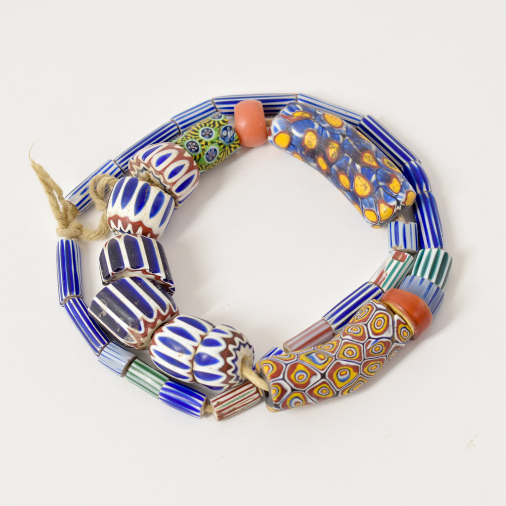 Venetian Chevrons Four To Six Layer Elbow Millefiori Beads