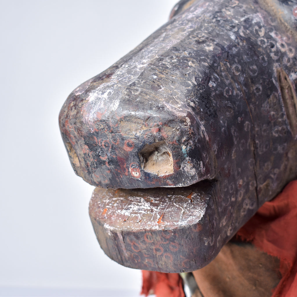 Yoruba Egungan Mask with Fabric Nigeria