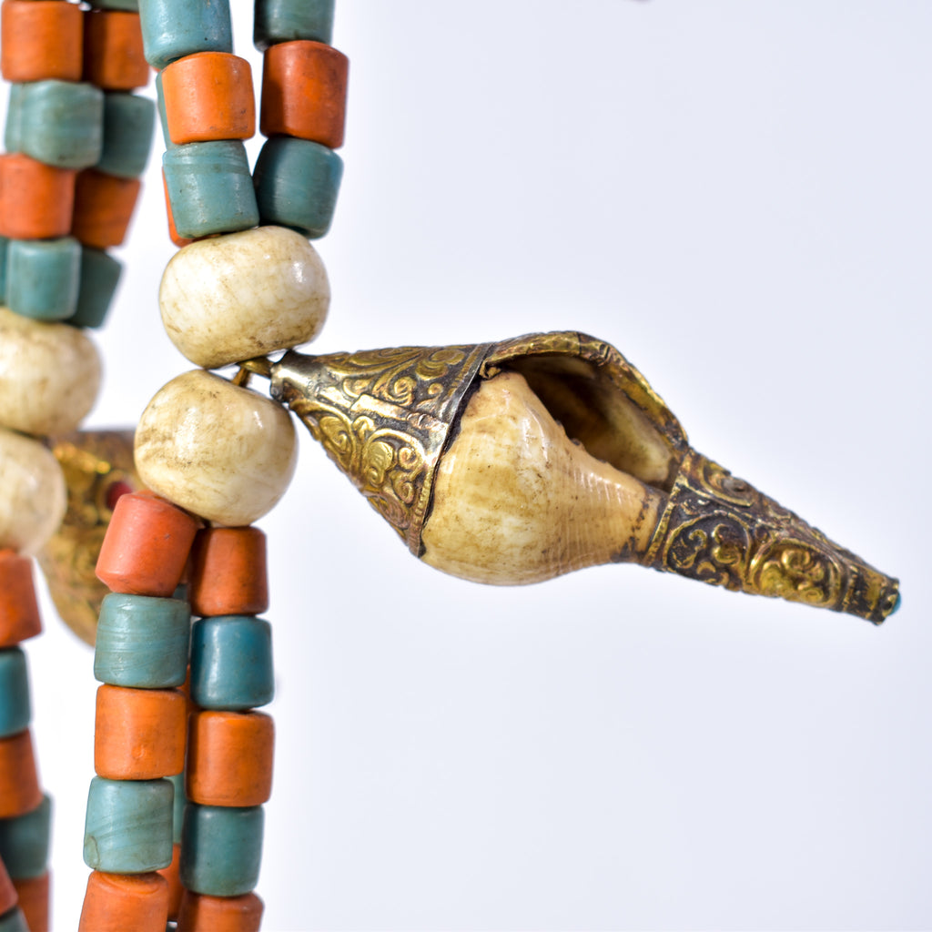 Tibetan Conch Shell Beaded Necklace