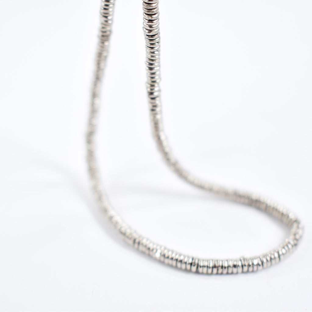 Silver Metal Heishi Beads Ethiopia