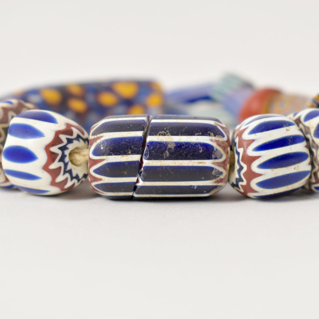 Venetian Chevrons Four To Six Layer Elbow Millefiori Beads