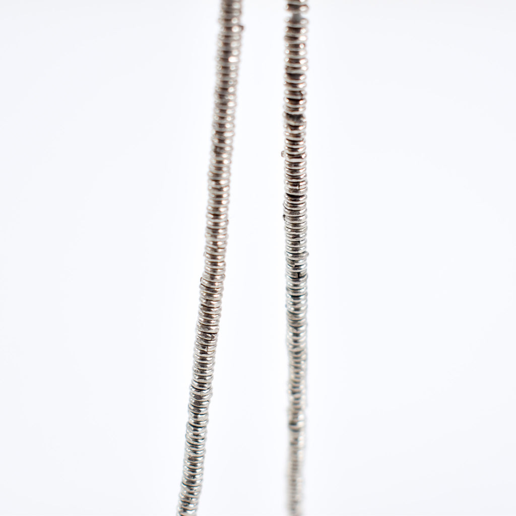 Silver Metal Heishi Beads Ethiopia