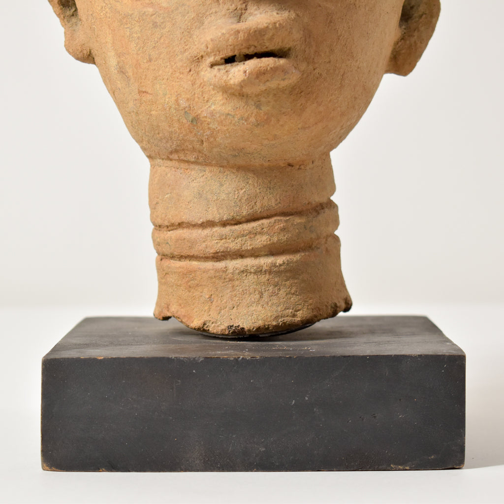 Terracotta Clay Funerary Portrait Akan Asante Nsodia on Custom Base Ghana