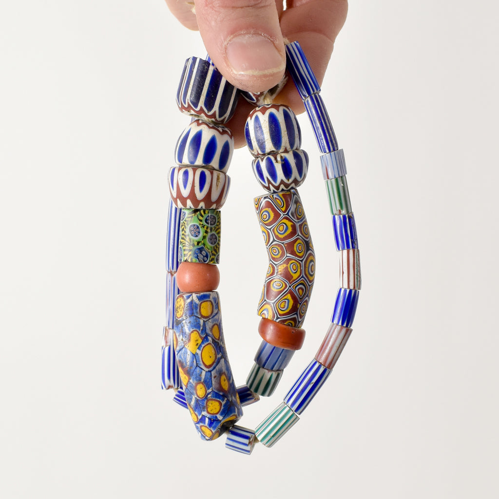 Venetian Chevrons Four To Six Layer Elbow Millefiori Beads