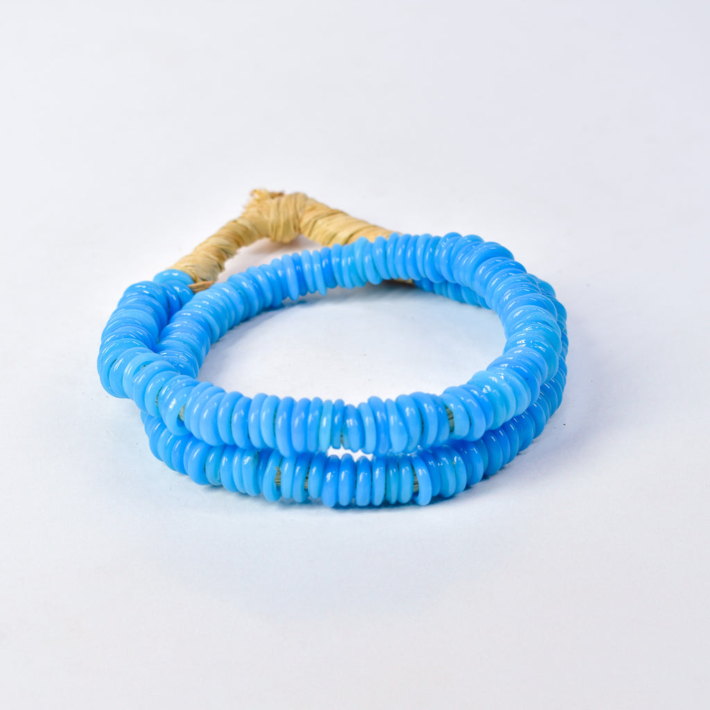 Italian Glass Rings Turquoise Translucent Trade Beads