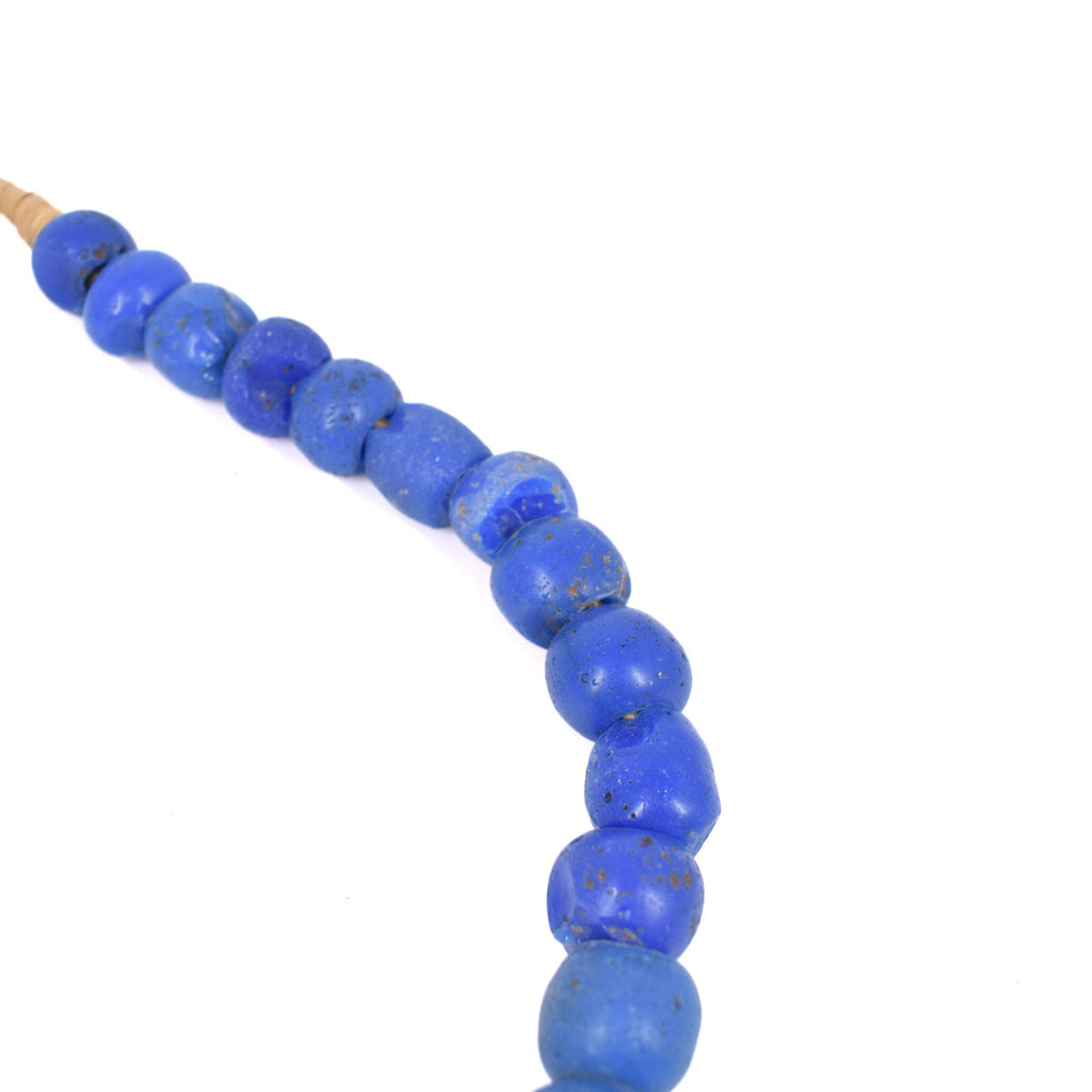 Blue Round Bohemian Trade Beads 30 Inch