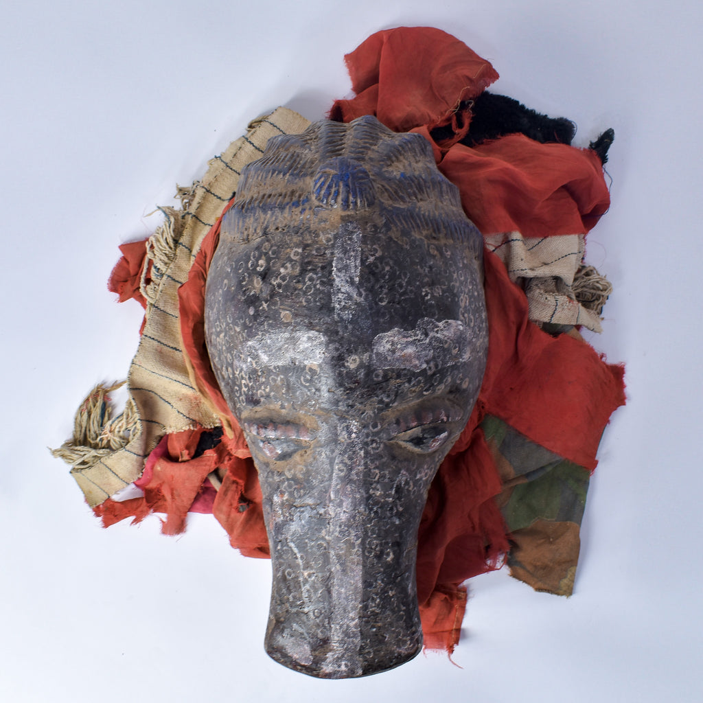 Yoruba Egungan Mask with Fabric Nigeria