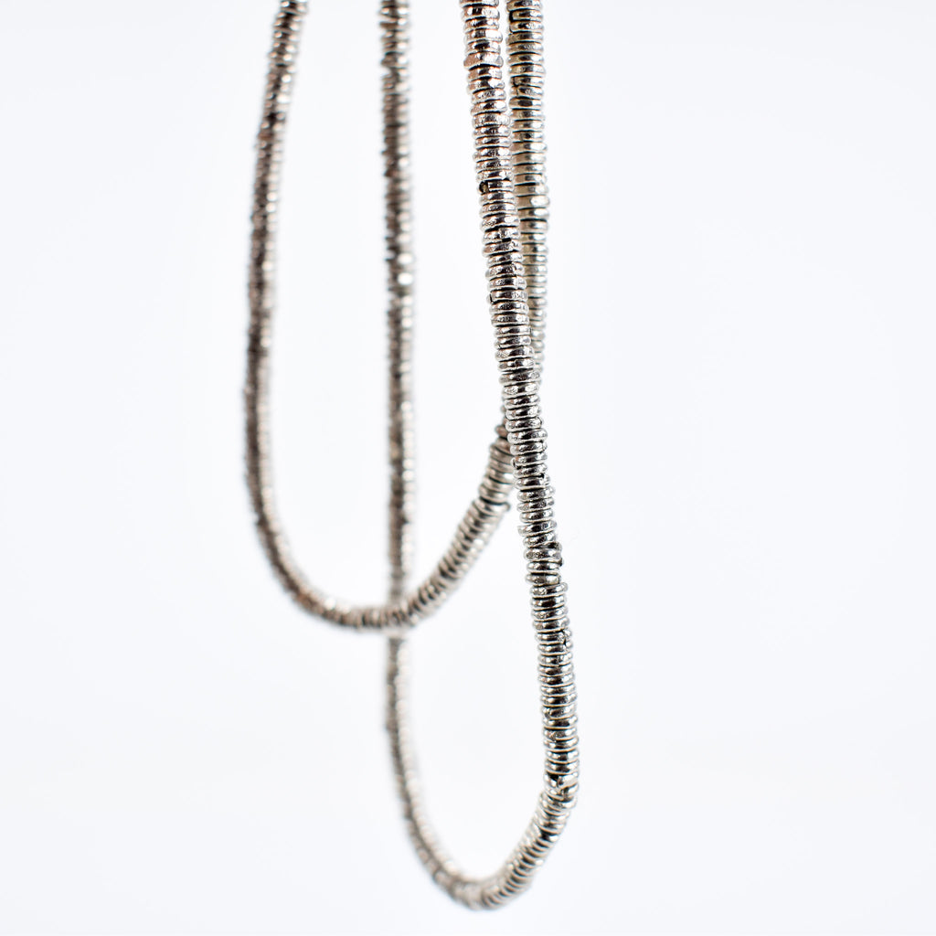 Silver Metal Heishi Beads Ethiopia
