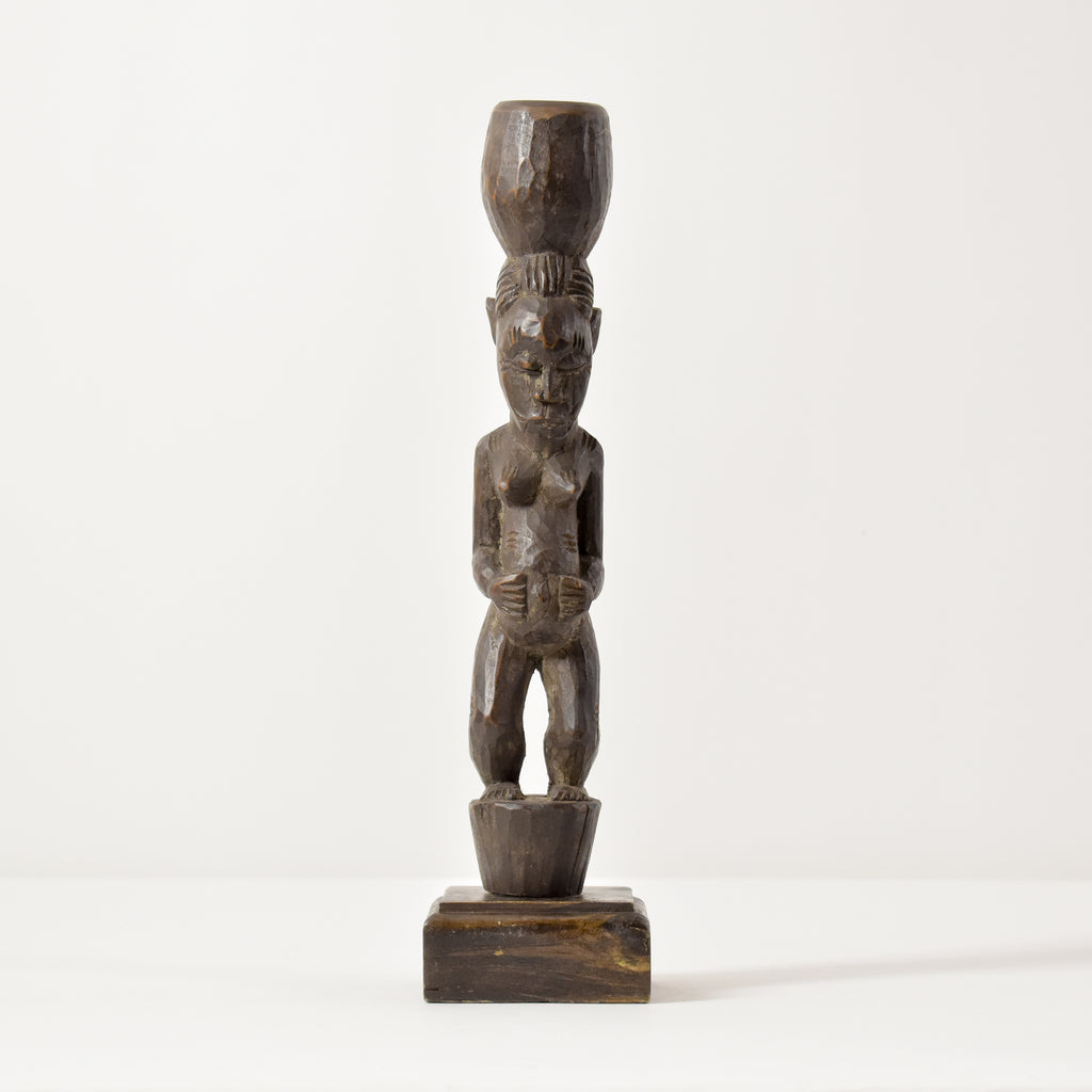 Senufo Figural Rhythm Pounder on Custom Base Cote d'Ivoire